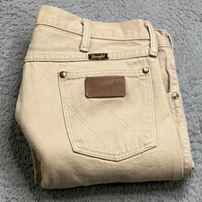 Vintage Wrangler Jeans Mens 34x36 Tan Straight Western USA Made Cowboy Cut 13MWZ