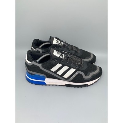 Adidas ZX 750 HD Black White Blue Running Shoes FW4019 Men's Sz 12