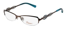 NEW THALIA EDITA EYEWEAR 50-17-130 BROWLINE HALF-RIM BROWN BROWN WOMENS METAL