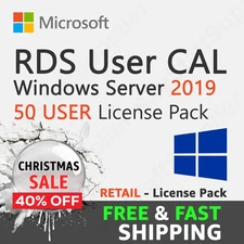 WINDOWS SERVER 2019 RDS [REMOTE DESKTOP SERVICES] 50 USER CAL NEW SEALED