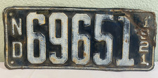 ANTIQUE 1921 North Dakota Metal License Plate - LOOK!