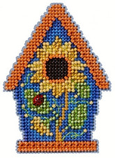 MILL HILL GLASS BEAD Ornament KIT Beaded Cross Stitch PAINTED BIRDHOUSE