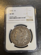 1893 P MORGAN DOLLAR $1 NGC XF45 XF 45 NICE DETAILS TOUGH DATE 6565871-005