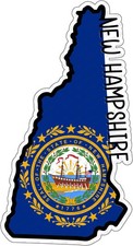 State of New Hampshire Flag Map Sticker Decal USA New Hampshire State