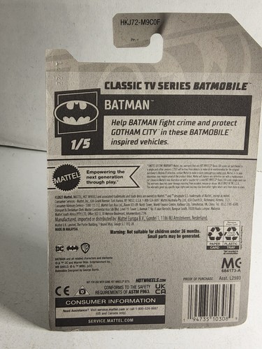 Hot Wheels Batman 2023 - SERIE TV CLASSICA BATMOBILE Tooned - 3/250 - 1/5 - HKJ72 - Foto 11 di 12
