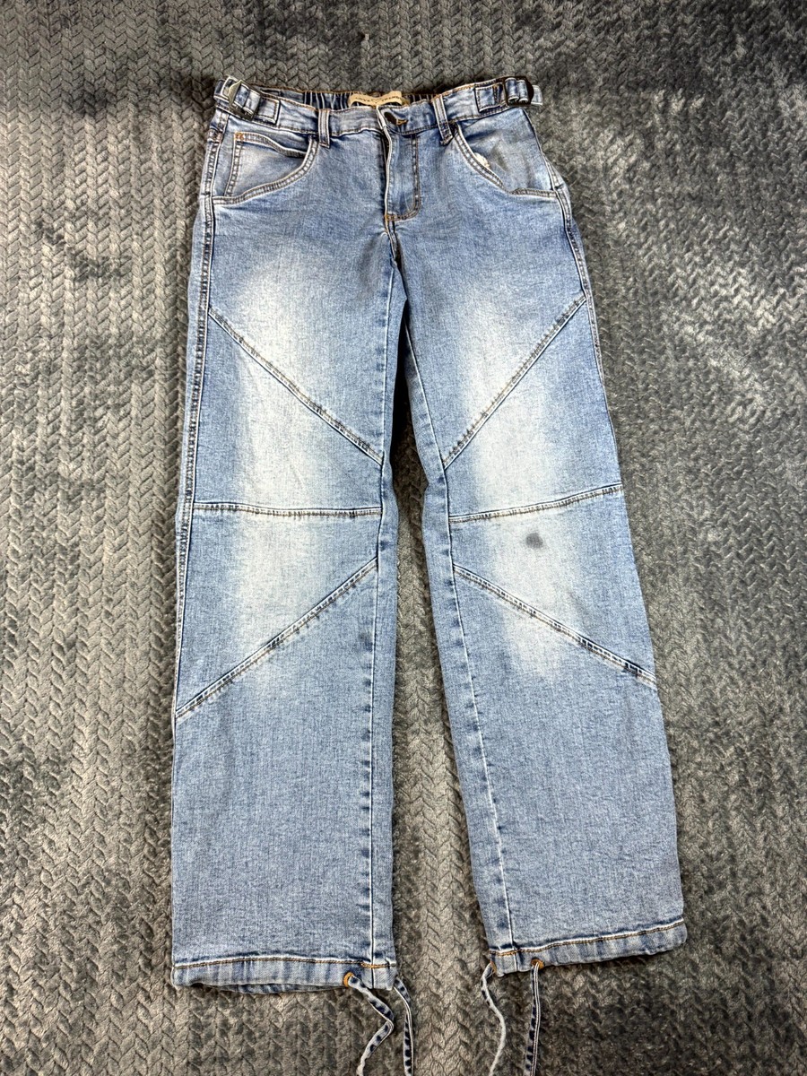 『 TEN DENIM TROUSERS BLUE S 』 Love Trends Jeans Womens 7 Blue Denim Cotton Straight Leg Logo