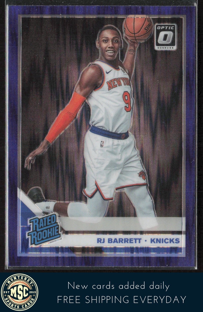 RJ Barrett 2019-20 Donruss Optic Purple Shock #178 RC New York Knicks