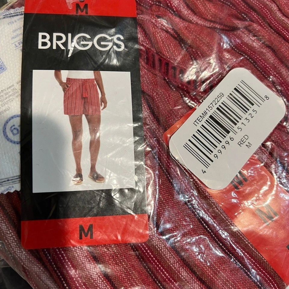 Briggs Women's Linen Blend Summer Shorts with Pockets Drawstring Red Stripe M - Image 3 of 3
