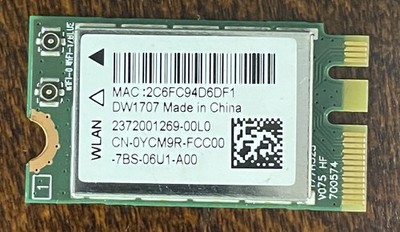 Inspiron 15 3567 3565 Qualcomm Atheros DW1707 WLAN WiFi Card QCNFA335 A00 YCM9R