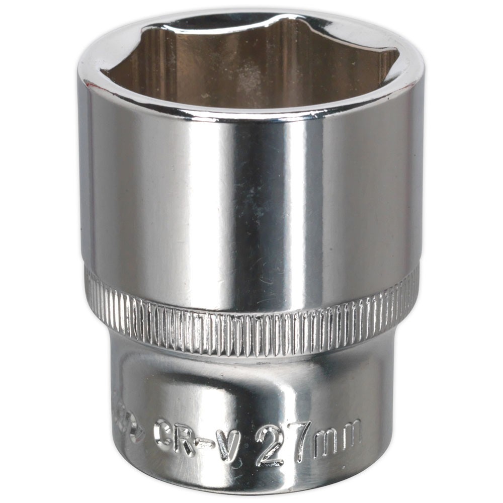 Sealey Walldrive® Socket 27mm 1/2sq Drive Fully Polished