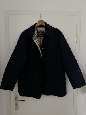 Burberry Women Quilted Jacket L Navy Blue Authentic From barcelona