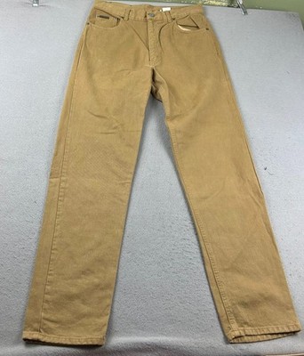 Calvin Klein Jeans Mens 33X34 Brown Denim Flat Front Straight Leg Pants NWT