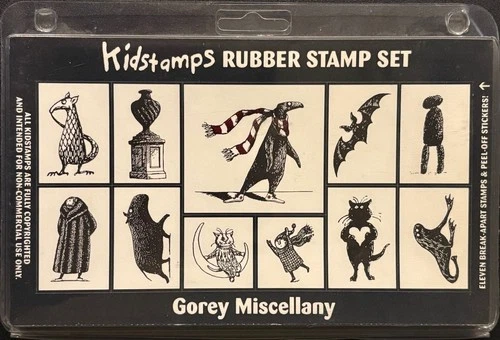 Kidstamps Edward Gorey - Gorey Miscellany Rubber Stamp Set NOS