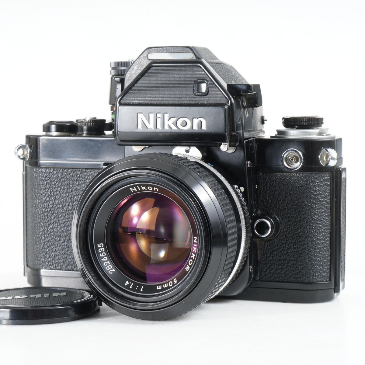 Nikon F2 (Black) 35mm Film SLR Camera w/ DP-2 Finder & Nikkor 50mm
