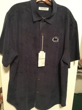 Camisa Para Hombre Tommy Bahama PENN STATE Coconut Point Island Zone SS Azul Marino -LG -NUEVA CON ETIQUETAS