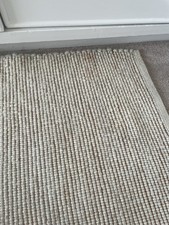 XL Woollen Mix  Beige Loop Berber Style Rug With Sisal Stitching