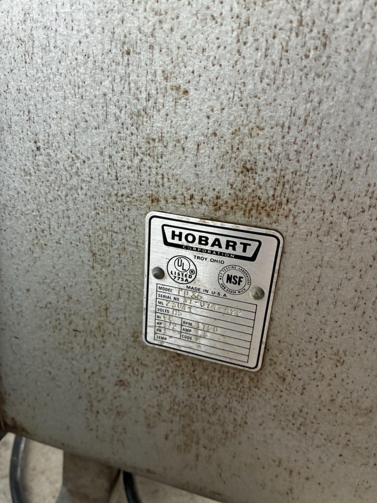 Hobart Power Drive PD-35 Drive Unit for Slicing/Shredding/Grating Vegetables