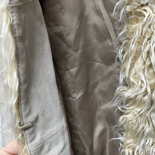 Y2K Vintage MIXIT Suede Leather Faux Fur Afghan Penny Lane Jacket Coat Medium - Picture 9 of 16