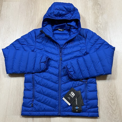 Outdoor Research Men's Small Coldfront LT Down Hoodie Puffer Jacket Topaz Blue