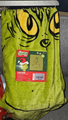 The Grinch Christmas Light Blue Ultra Soft Plush Throw Blanket 