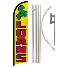 Loans Windless Banner Swooper Advertising Flag Pole Kit