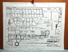 STANDARD MOEDL J BALSA FREE FLIGHT MODEL AIRPLANE PLANS 13" WINGSPAN