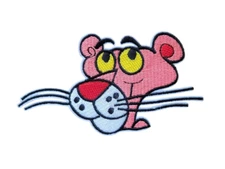Pink Panther Cartoon Patch, Iron On/Sew On