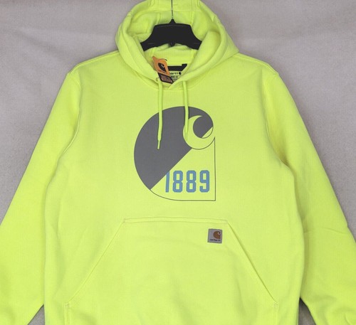 Carhartt Hoodie Mens Extra Large XL Yellow Outdoor Sweatshirt Lightweight NWT B - Picture 3 of 10