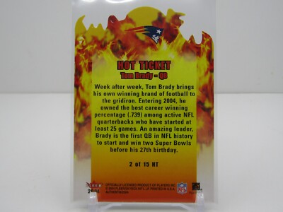 TOM BRADY 2004 FLEER AUTHENTIX HOT TICKET DIE-CUT INSERT- PATRIOTS