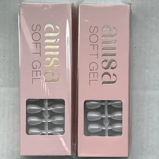 AILLSA Short Almond Nail Tips 720PCS Soft Gel Full Cover Nail Tips (360pc x2)