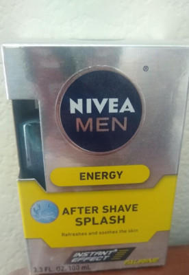 NIVEA FOR MEN Energy After Shave Splash Men 3.3 Fl. oz  New In Box