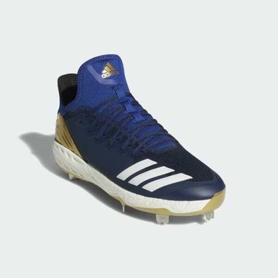 NEW NWT Adidas aq0099 MEN'S BASEBALL BOOST ICON 4 CLEATS Blue Gold SZ 9.5