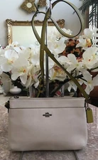 Coach Crossgrain Ivory Leather E/W Pop Crossbody Bag F28382 EUC! MSRP $225 