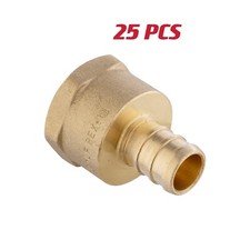 25PCS EFIELD Barb Crimp Pex Brass Fitting 1/2" X 1/2" Female NPT Adapter,No Lead