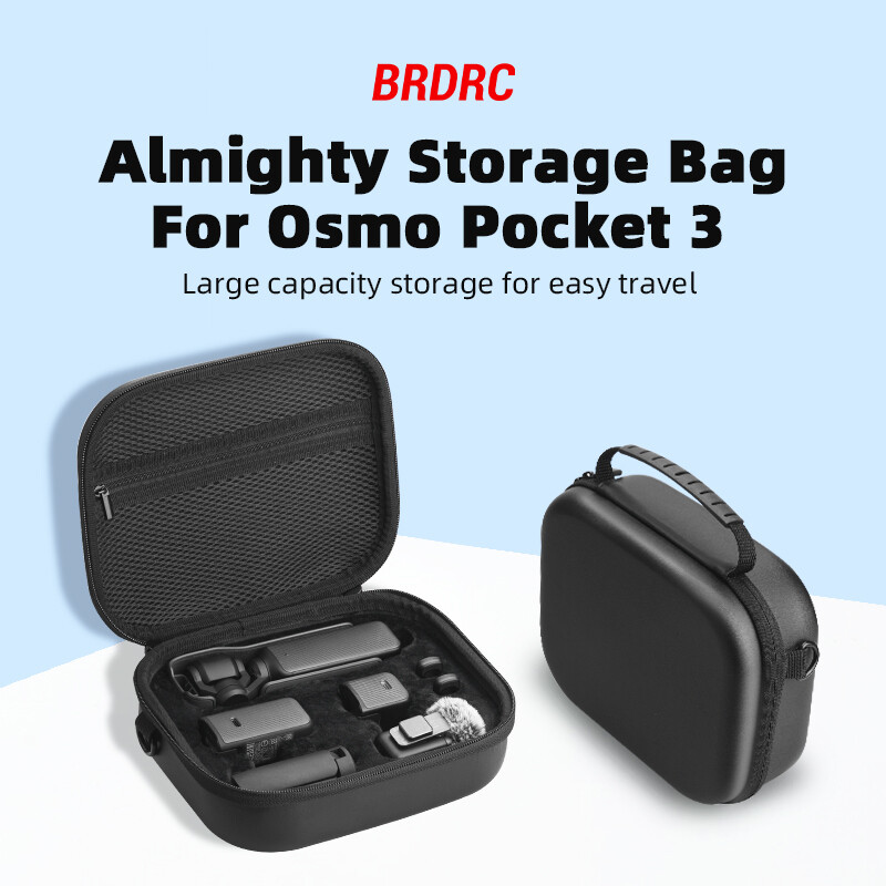 BRDRC Storage Bag For DJI OSMO Pocket 3 Carrying Case Shockproof Handbag Portable Bag With Carabiner Wristband Accessories - View #5