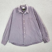 Eddie Bauer Men Button Up Shirt 2XL Blue Plaid Pocket Long Sleeve Collar