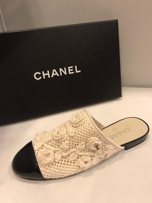 chanel flat mules