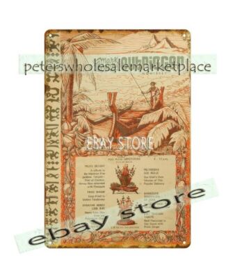 1970s COCKTAIL Menu MARK THOMAS OUTRIGGER tiki bar Monterey CA sign home decor