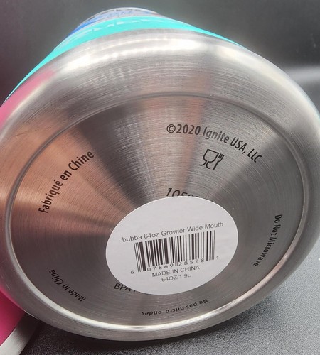 1 BUBBA GROWLER Vacuum Insulated Stainless Steel 64 oz-Color Choice Pink or Teal - Picture 7 of 25