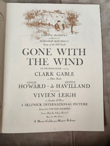 Vintage 1939 GONE WITH THE WIND Movie Program Clark Gable Vivien Leigh - Picture 3 of 5