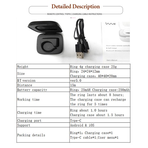 For TikTok Scrolling Ring Remote Control, Phone Ebook APP Page Turner New K1E3 - Bild 5 von 11