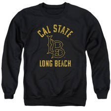 Long Beach State Adult Crewneck Sweatshirt Dirtbags Logo, Black, S-3XL