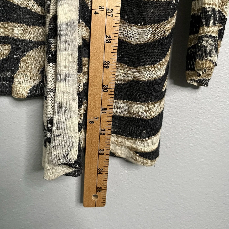 Cárdigan para mujer Cullen M frente abierto y camiseta sin mangas estampado animal lino mezcla viscosa Foto 4 de 4