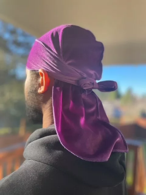 Premium Velvet Durag for Waves Hair Protection Head Scarf 