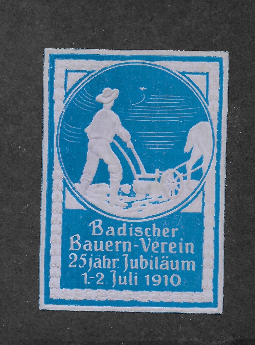 GERMANY 1910 CHRISTIAN GERMAN FARMER CLUB EMBOSSED CINDERELLA