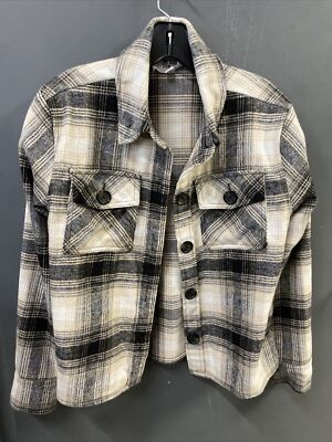 Bb Dakota Steve Madden Womens Beige Flannel Jacket Small