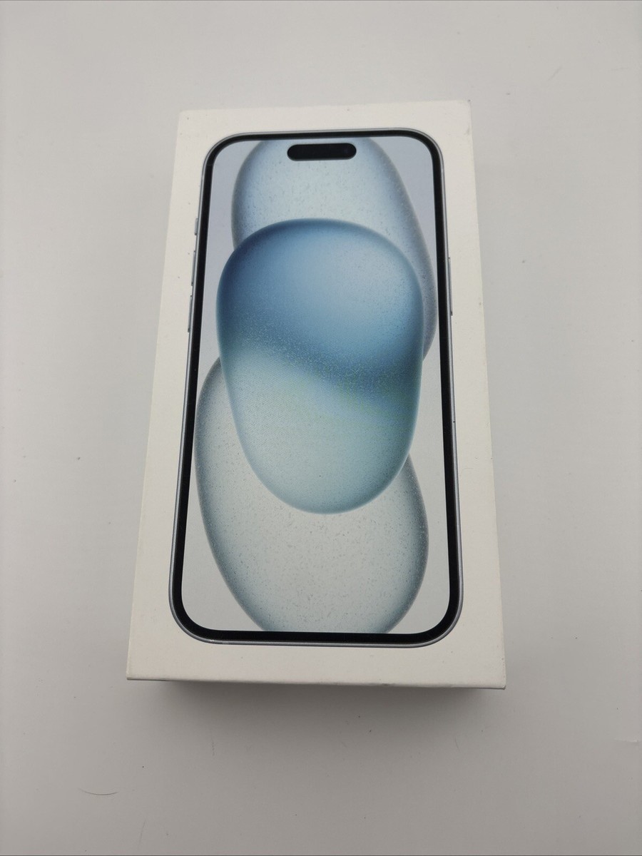 Apple A2846 iPhone 15 Blue 128GB - Empty Box ONLY W/Apple Decal