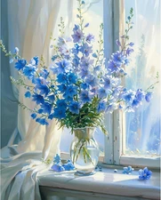 Paint by Numbers Kit for Adults, Beautiful Flowers Paint by Numbers on Canvas Un