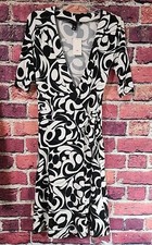 H&M Black & White Wrap Dress 6 *flaw C102