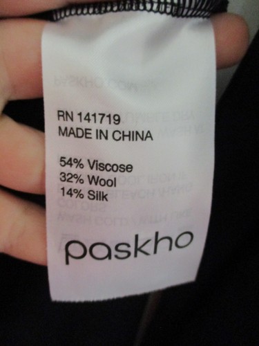 Paskho Womens M Sensually Soft Knit Travel Henley Navy Blue Silk Wool Layering - Picture 7 of 10
